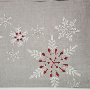 SILVER FROSTED SNOWFLAKE Tablecloth (36x36 in.) NEW